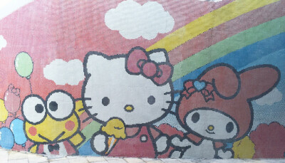 HelloKitty乐园萌萌哒马赛克壁画