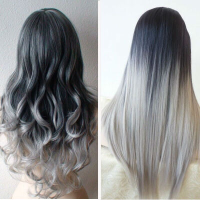 Gray ombre hair color trend for dark hair girls, worth following 2015 summer