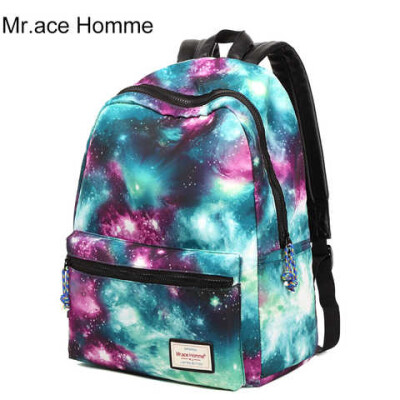 Mr.ace Homme2015新款韩版潮双肩包女包背包中学生星空书包旅行包