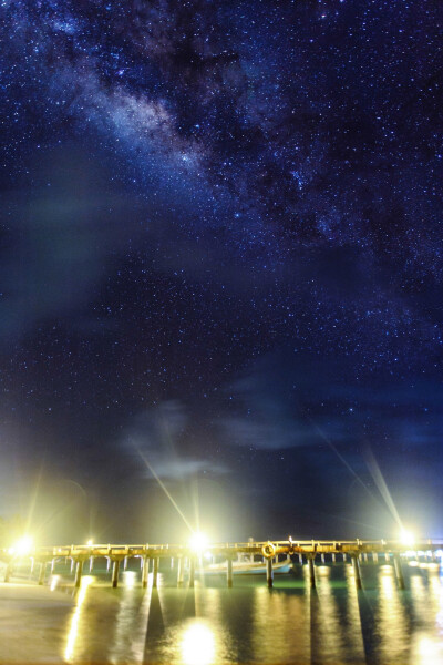 马尔代夫的海边星空