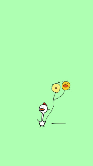 【小鸡和他的好朋友壁纸】——小气球   关注微信公众号@陈圈圈