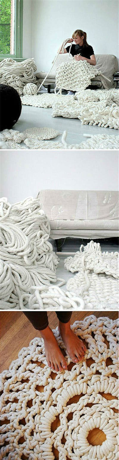 有想过用麻绳编制一张漂亮的地毯吗？ 图片来自网络