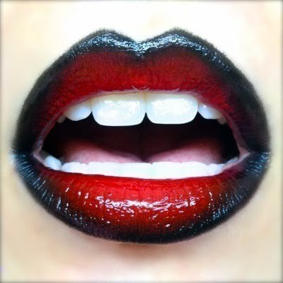 Red &amp;amp; Black Gradient Lips • Free tutorial with pictures on how to create a lip painting in under 20 minutes #howto #tutorial