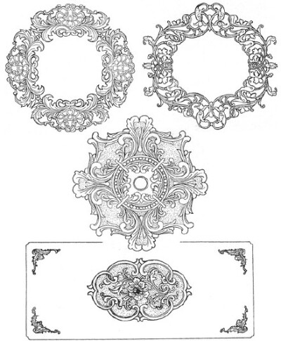 绘画花边图案素材复古装饰