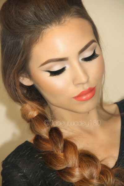 Kissable Complexions...GORGEOUS &amp;quot;Orange Crush&amp;quot; makeup look with LimeCrime &amp;quot;My Beautiful Rocket&amp;quot; lipstick. Stunning!