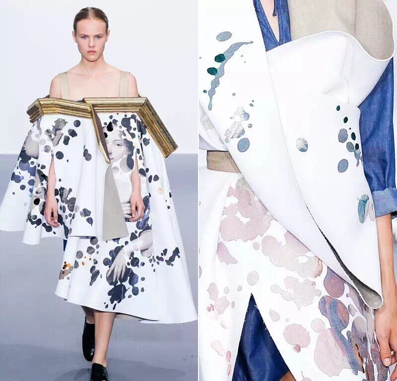 实在佩服有文化又有想法的Viktor &amp;amp; Rolf，他们把2015秋冬高定秀搞成了一场行为、装置、时装艺术的结合。他们连框带画地取下墙上的画，在模特身迅速做成20套又奇特又唯美的衣裳，秀后又把衣服还原成画，挂回去了。另外也不用担心这些衣服没人敢穿，这20幅衣服画会被博物馆收藏，去做安静的美艺术品。[强]