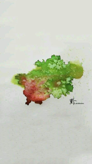 黔 绮缯缠髻作雕题， 铁距穿鞋学马蹄。  清晓樵斤探虎穴， 黄昏汲瓮下猿梯。   贵州，泼墨。  「诗文出处」明·杨慎《贵州杂咏》。