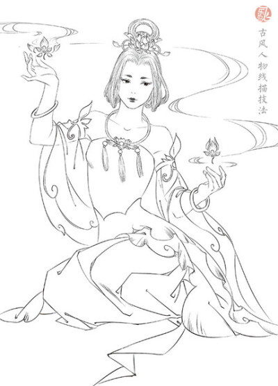 《绘漫画-古风人物线描技法》之舞乐~ by：心殇Forever