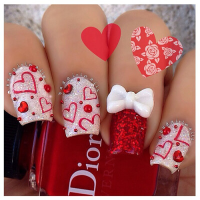 #ShareTheLove Valentines Day Nail Ideas | See more at http://www.nailsss.com/colorful-nail-designs/2/