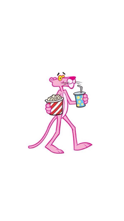 平铺 卡通 粉红顽皮豹 pink 少女心 壁纸