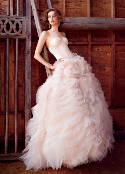 Lazaro Bridal Gowns, wedding dresses Fall 2015 collection。拉萨罗2015秋冬婚纱大片。