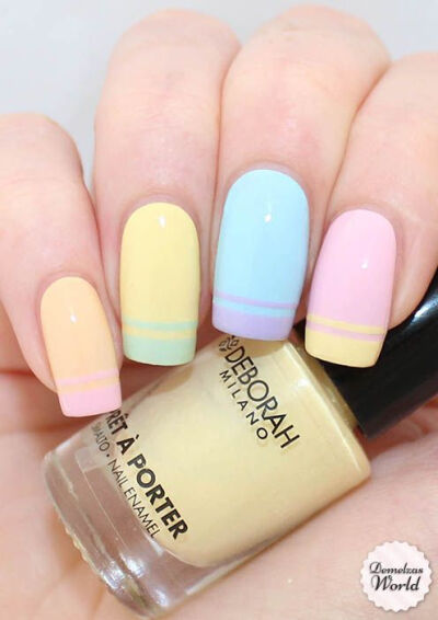 Hit two in one here, the double french nails and pastel colours are a great way to start Spring 2015!...x