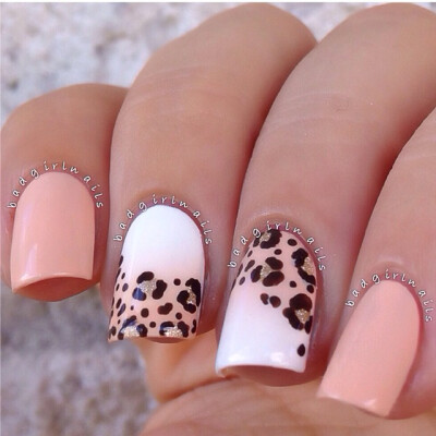 nude and white gradients with a leopard twist