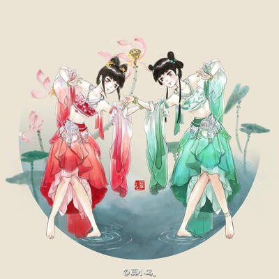 莫小鸟衣服人设，期待吧Y(＾_＾)Y#邕州司马# 唱一首采莲曲 ~~ 小荷花和小荷叶都出来啦 ~ 来发个全家福 ~ 感谢画手@驱v邪是羊咩 [爱你] 如果再来个莲蓬藕霸加上鱼哥鱼姐~池塘的生态系统应该就快建设成功了！~设计师@…