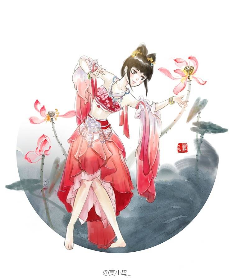 莫小鸟衣服人设，期待吧Y(＾_＾)Y#邕州司马# 唱一首采莲曲 ~~ 小荷花和小荷叶都出来啦 ~ 来发个全家福 ~ 感谢画手@驱v邪是羊咩 [爱你] 如果再来个莲蓬藕霸加上鱼哥鱼姐~池塘的生态系统应该就快建设成功了！~设计师@每周必须少一斤的面包司马 官博@邕州司马小喇叭