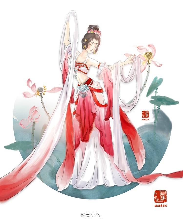 莫小鸟衣服人设，期待吧Y(＾_＾)Y#邕州司马# 唱一首采莲曲 ~~ 小荷花和小荷叶都出来啦 ~ 来发个全家福 ~ 感谢画手@驱v邪是羊咩 [爱你] 如果再来个莲蓬藕霸加上鱼哥鱼姐~池塘的生态系统应该就快建设成功了！~设计师@每周必须少一斤的面包司马 官博@邕州司马小喇叭