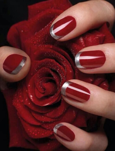 Try a red french mani for a change! Get the look with nail polish from Beauty.com.