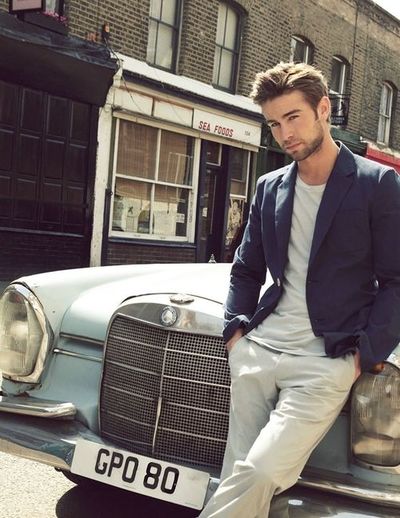 Mr. Chace Crawford in a tee shirt and blazer