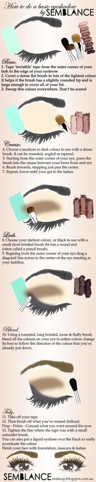 A little diagram I made last night, after Karina asked for a diagram of where to put what with which when doing eyeshadow! Posted from my little blog I decided to reinvigorate. Semblance Makeup