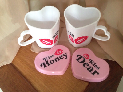 kiss honey&amp;amp;kiss dear 塑料情侣水杯