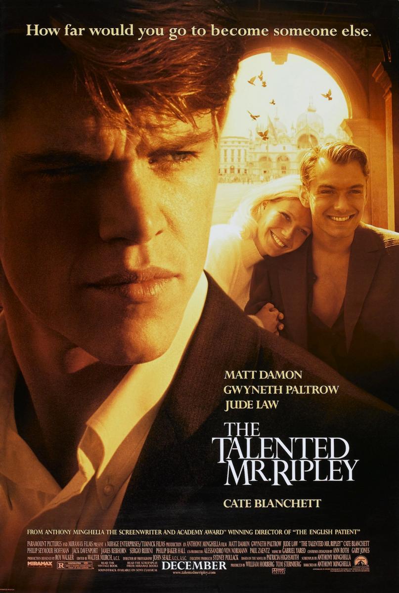 【天才瑞普利 The Talented Mr. Ripley】豆瓣评分：8.2一个平凡人一心觊觎高富帅生活，最后取而代之，缜密的心思不仅令人咋舌，而冷静的犯罪手法更教人措手不及。就在他陶醉于亲手打造的美梦中时，因为一次意外的巧合害他露出了马脚，于是引起警方的注意并展开调查……