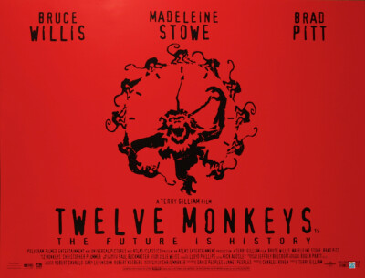 【十二猴子 Twelve Monkeys 】豆瓣评分：8.0||公元2035年，人类被12只猴子军研制的一种病毒侵袭，大部分人类都在这场病毒灾难中死亡，只有少数人侥幸逃生，但也只能在阴暗的地下，苟且偷生。科学家们决定派人穿越时…