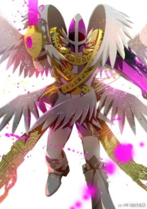 国人画师@winni_wc 的#数码宝贝#天使系列插画作品，画风超赞，美cry！