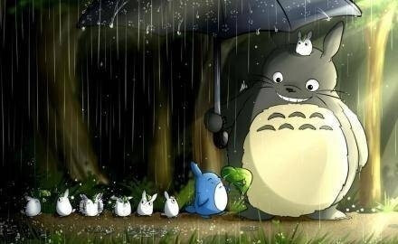 手绘插画 美图 龙猫 背景 壁纸 人物 文字 -o- 等到天放晴的时候,也许