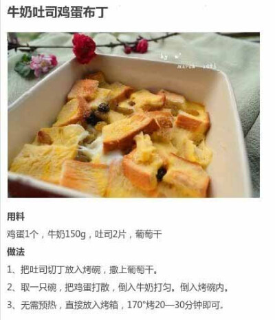 吐司DIY 牛奶吐司鸡蛋布丁 早餐的首选 健康又美味 作为下午茶也不错哦～