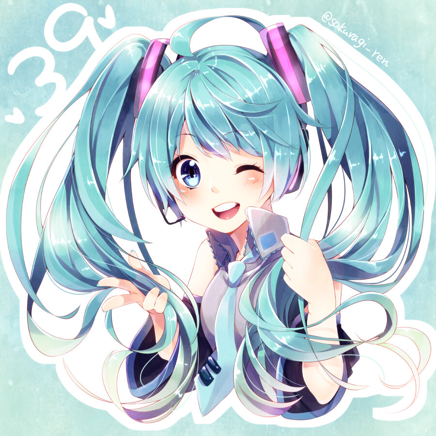 初音未来 miku 半身 可爱 双马尾