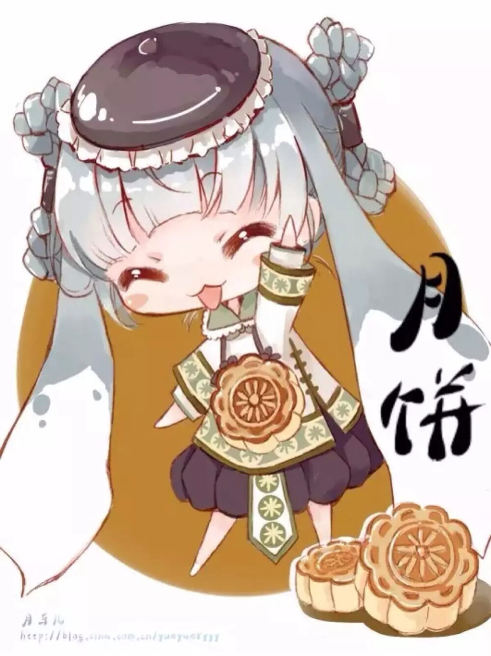 民间美食拟人之月饼