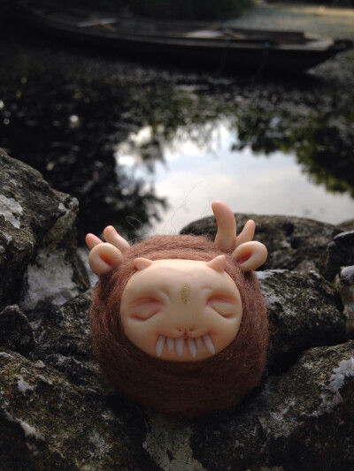 龅牙小龙王得意洋洋的守着自己的水域晒太阳