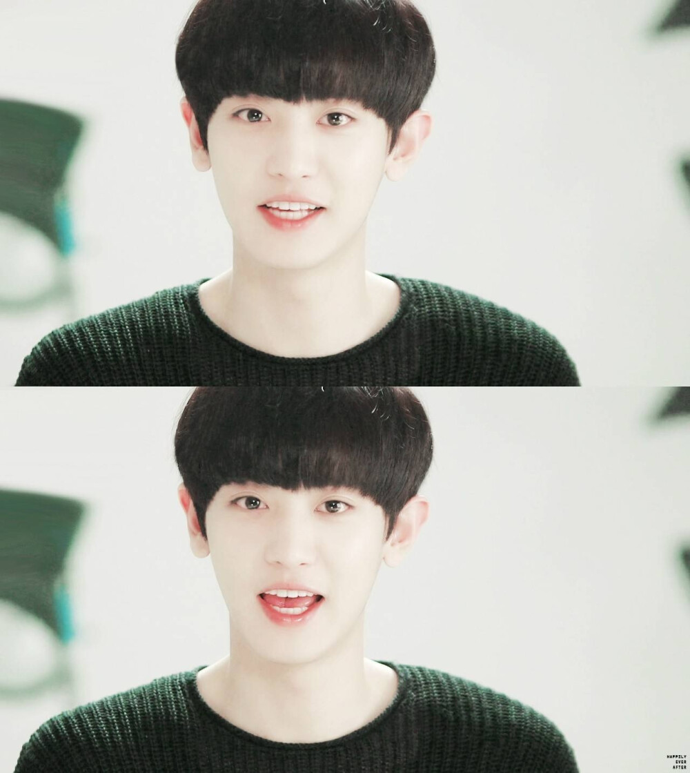 朴灿烈发型搭配蘑菇头毛衣