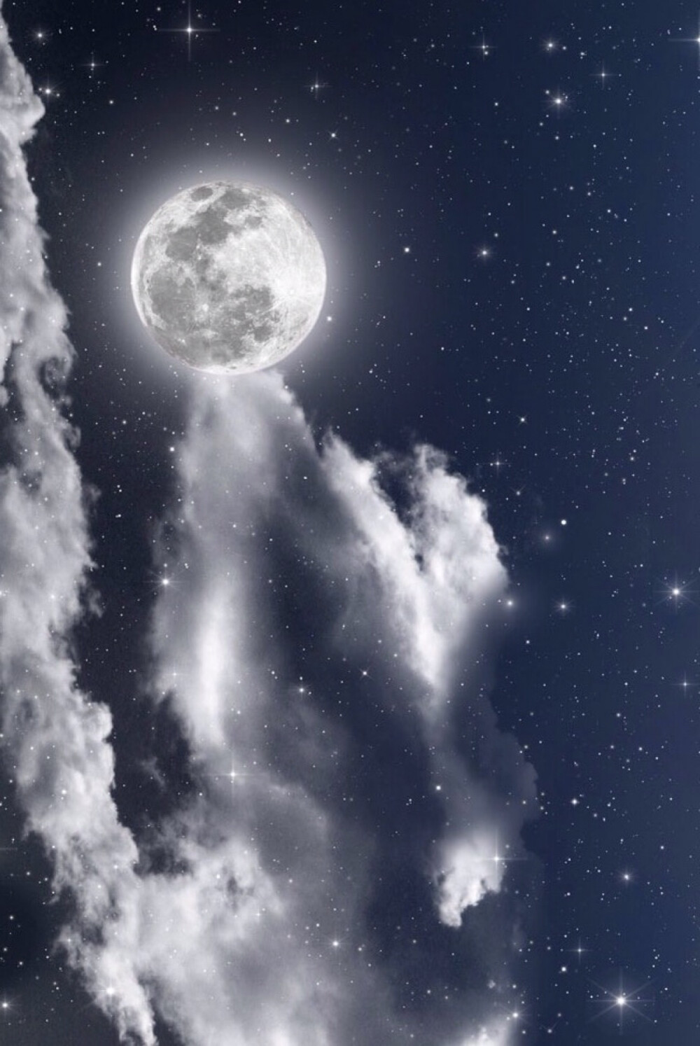 唯美星空夜景夜空星光明月月光自然风景iphone手机壁纸唯美壁纸锁屏