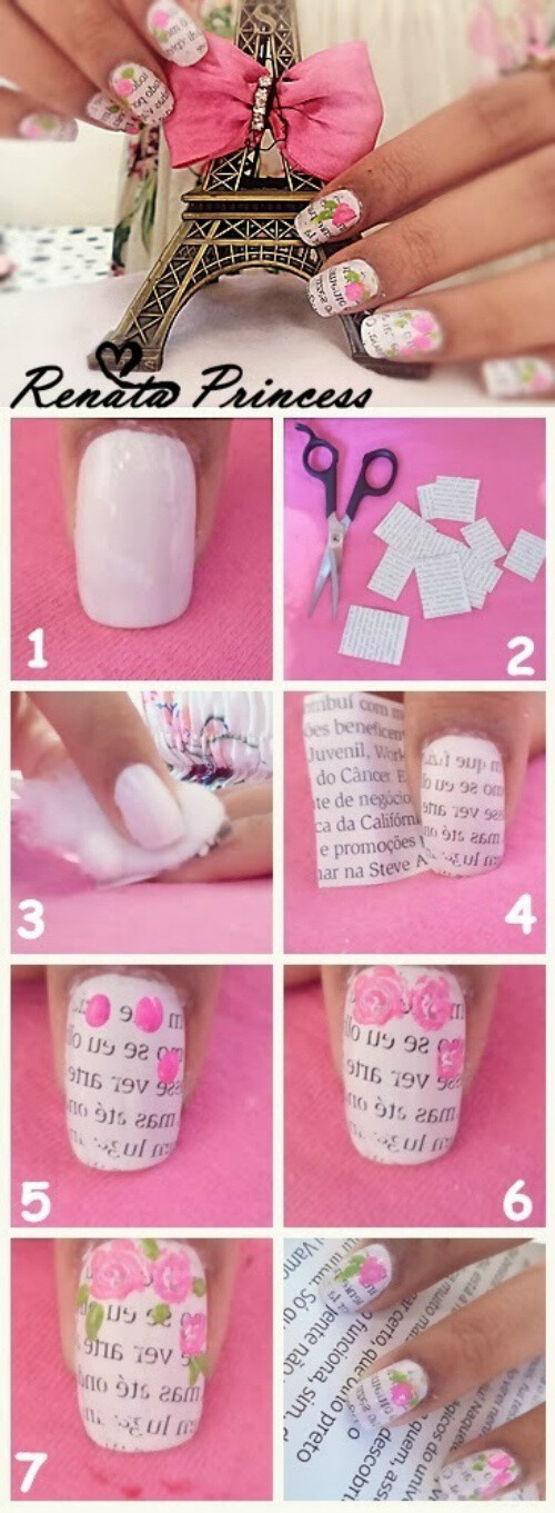 Very cute nailart tutorial from the city of love &amp;lt;3