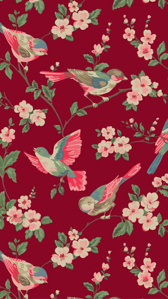 Cathkidston高清无水印壁纸 碎花 鸟