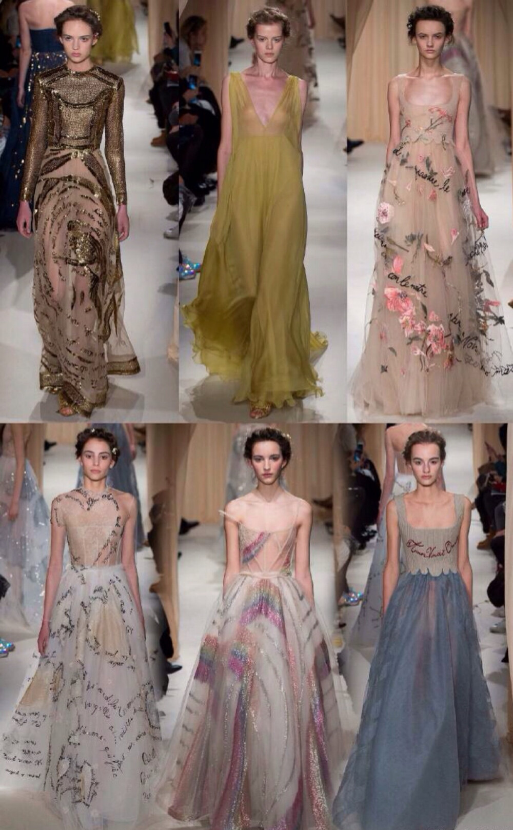 Valentino Haute Couture Spring 2015 Paris.品牌官方说15春夏高定致敬伟大的爱情,而这抽象的概念被具象传统元素与象征主义表现出来.古典的刺绣宣扬女性温润平和的特质,而逸动曼妙的标志长裙则是讴歌浪漫情愫.其实无需解释灵感,华伦天奴的仙女永不会枯萎才是主题.