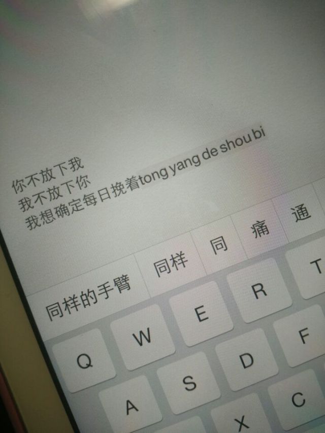 你不放下我 我不放下你 我想确定每日挽着同样的手臂