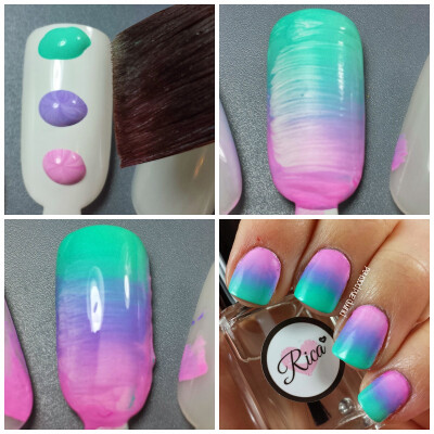 Plump and Polished: The Beauty Buffs: Pastels - Gradient Nail Art (using a BRUSH!)