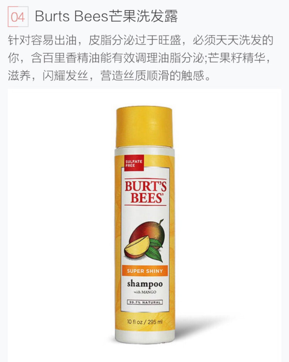 Burts Beets 芒果洗发露