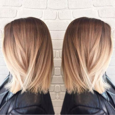 Straight Long Bob + Blonde Balayage