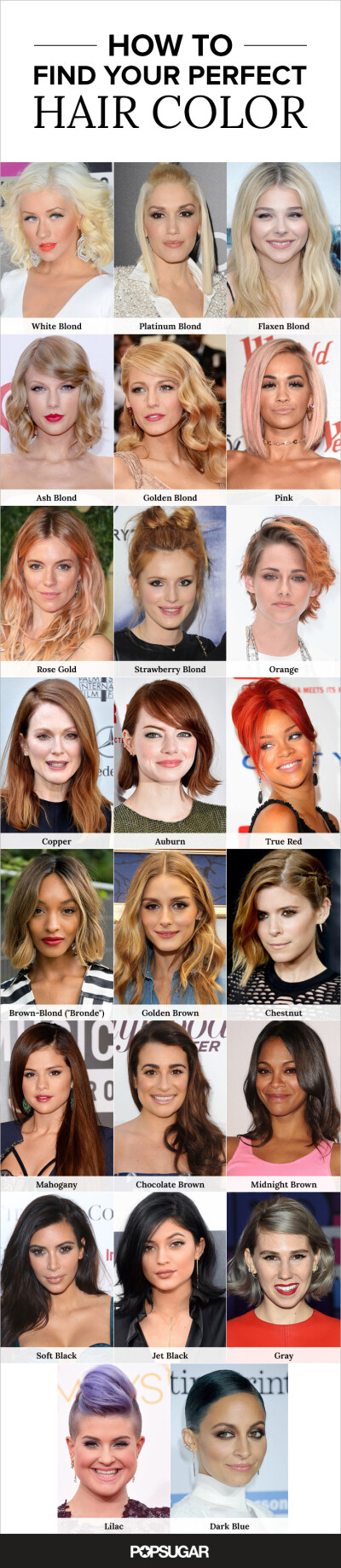 The ultimate hair-color guide — get inspired by these gorgeous celebrity shades!