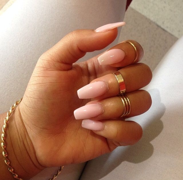 Light Pink Squoval Acrylic Nails