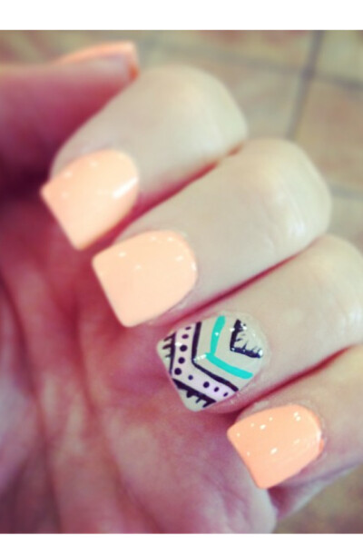 Light peach color with aztec ring finger.