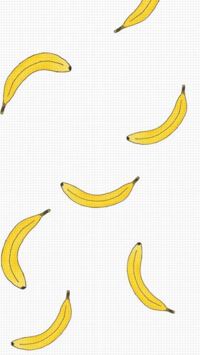 壁纸 iPhone 平铺 可爱 水果 香蕉
