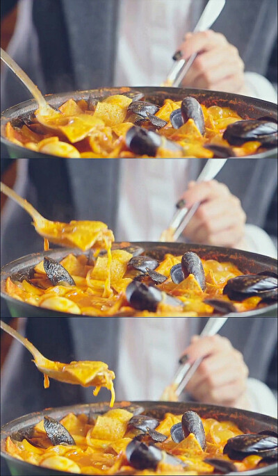 美食爱情剧：一起用餐吧 速食炒年糕+劲面+拉面+鸡蛋
