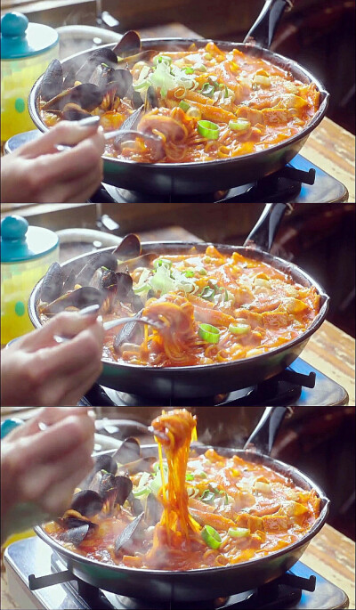 美食爱情剧：一起用餐吧 速食炒年糕+劲面+拉面+鸡蛋