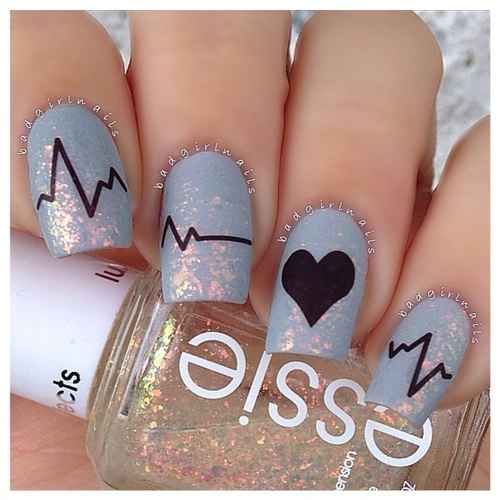 Just what the love doctor ordered. | 26 Ridiculously Sweet Valentines Day Nail Art Designs | See more at http://www.nailsss.com/french-nails/2/