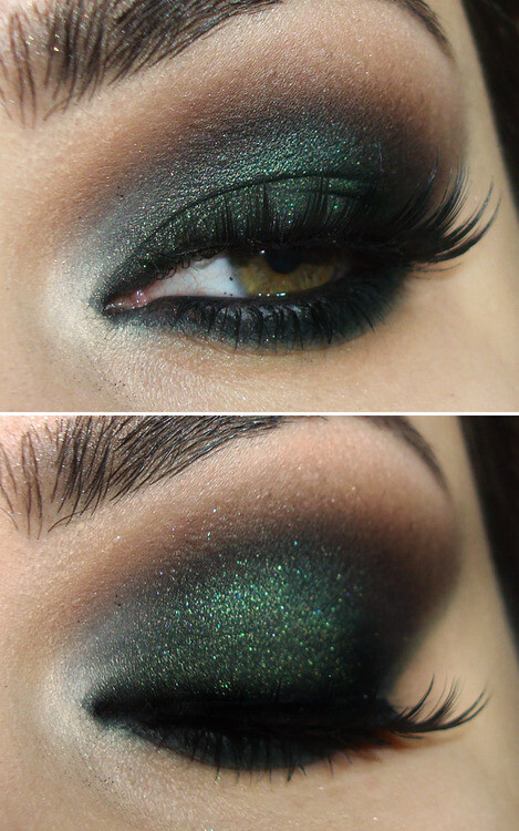 Emerald....no jewelry needed with this makeup.