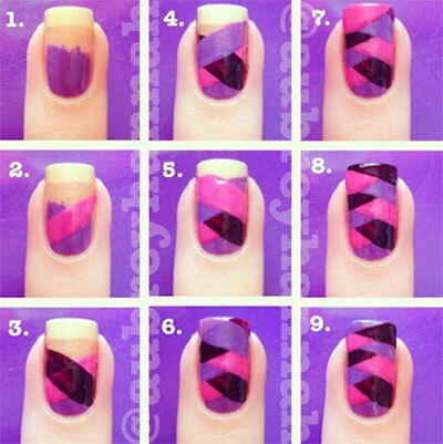 Fishtail tutorial: Step-By-Step-Nail-Art-Tutorials-For-Beginners-Learners-2013-2014-4.jpg (400×401)